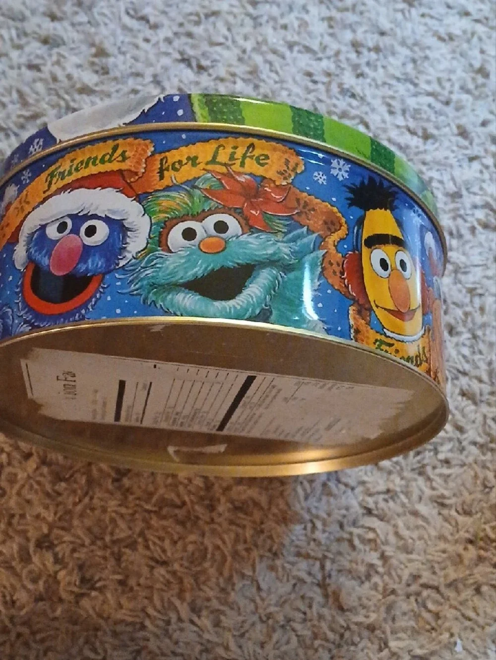 Sesame Street Elmo Holiday Tin - Red, Green, Blue, White, Orange